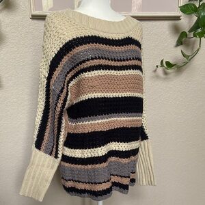 Multicolor Striped Loose-knit Oversized Sweater, size XS Daytrip brand.